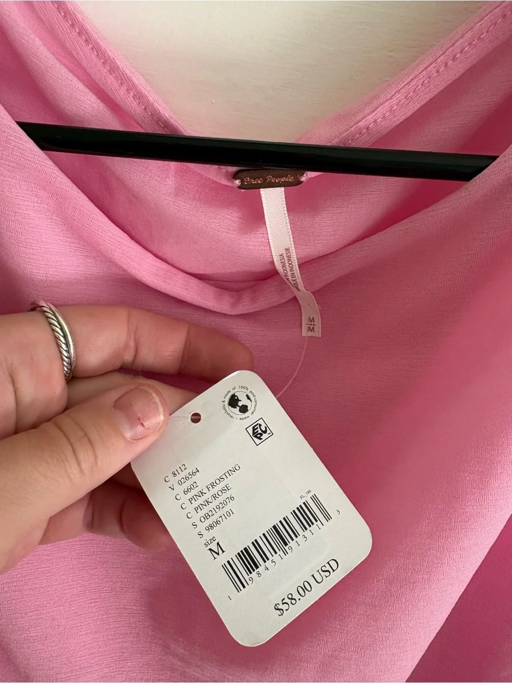 Free People Pink Rose Draped Sleeveless Top